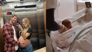Isabella Scherer mostra reação de papai babão do namorado com o primeiro banho dos filhos - Reprodução/Instagram