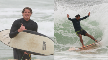 Pedro e Diogo Novaes surfam juntos - Fotos: AgNews