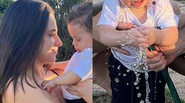 Filhos de Claudia Raia encantam durante banho de mangueira - Reprodução/Instagram