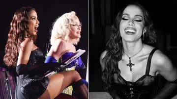 Anitta usou acessório de luxo no show de Madonna - Foto: Lucas Ramos / Brazil News; Reprodução / Instagram