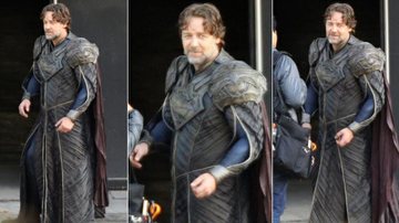 Russell Crowe durante as filmagens de 'Man of Steel' - Grosby Group
