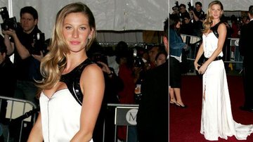 Gisele Bündchen sempre aparece linda no Met Ball. Ela usou este longo branco na edição de 2007 - Getty Images