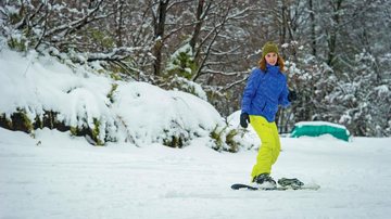 Juliana Boller mostrou ter garra e determinação ao se aventurar no snowboard. - Martin Gurfein