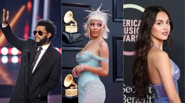 The Weeknd, Doja Cat e Olivia Rodrigo são os mais indicados da premiação - Foto: Getty Images