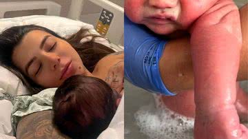 Petra Mattar se derrete com banho do filho recém-nascido - Reprodução/Instagram