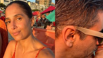 Na praia, Camila Pitanga troca beijos com o namorado - Reprodução/Instagram