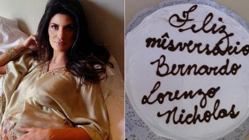 Isabella Fiorentino: bolo para 'mesaniversário' de dois meses dos trigêmeos - Reprodução