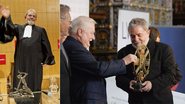 Sorridente e de beca, o expresidente do Brasil recebe homenagem na França; na Polônia, é laureado pelo expresidente do país e Prêmio Nobel da Paz Lech Walesa. - Cityfiles