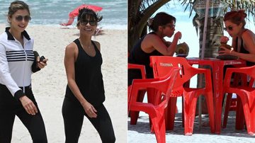 Grávida, Grazi Massafera se exercita em praia carioca com Aninha Lima - Dilson Silva/AgNews