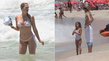 Susana Werner exibe boa forma e leva a filha à praia - Jeferson Ribeiro / AgNews