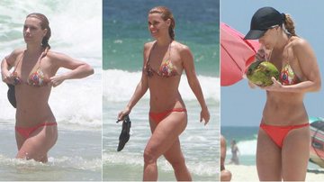 Carolina Dieckmann mostra boa forma na praia - AgNews