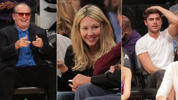 Jack Nicholson, Heather Locklear e Zac Efron em jogo do Los Angeles Lakers - Getty Images