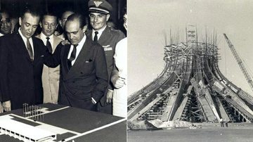 Juscelino Kubitschek e Oscar Niemeyer planejam Brasília / Construção da Catedral de Brasília - Site Oficial Oscar Niemeyer