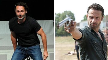 Andrew Lincoln é Rick Grimes na série "The Walking Dead" - Getty Images e Divulgação